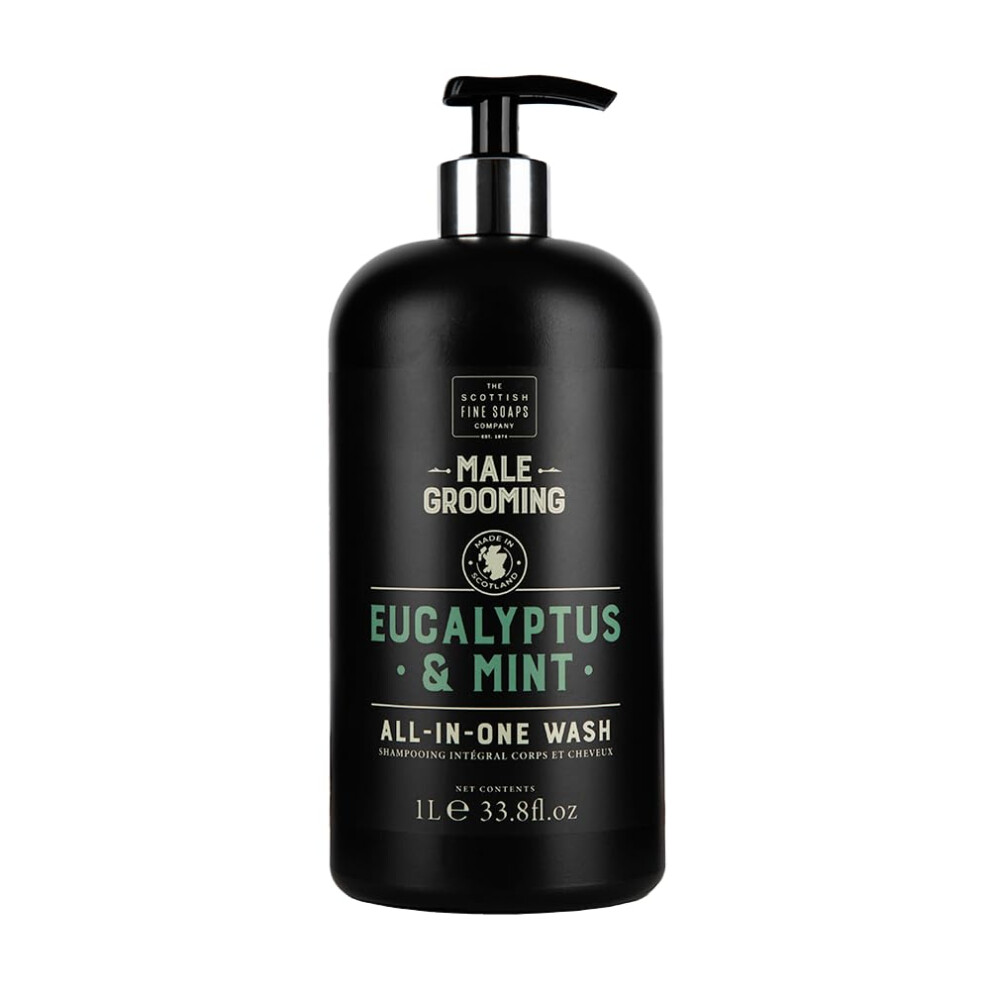 Eucalyptus & Mint All in One Wash 1-Litre Men's Grooming by Scottish Fine Soaps