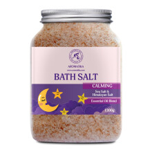 Calming Bath Salts 1300g - 1.3 kg - w/Sandalwood & Lavender & Bergamot Essential Oils - Best for Bath - Natural Bath Sea Salts - Good Sleep - Relaxing