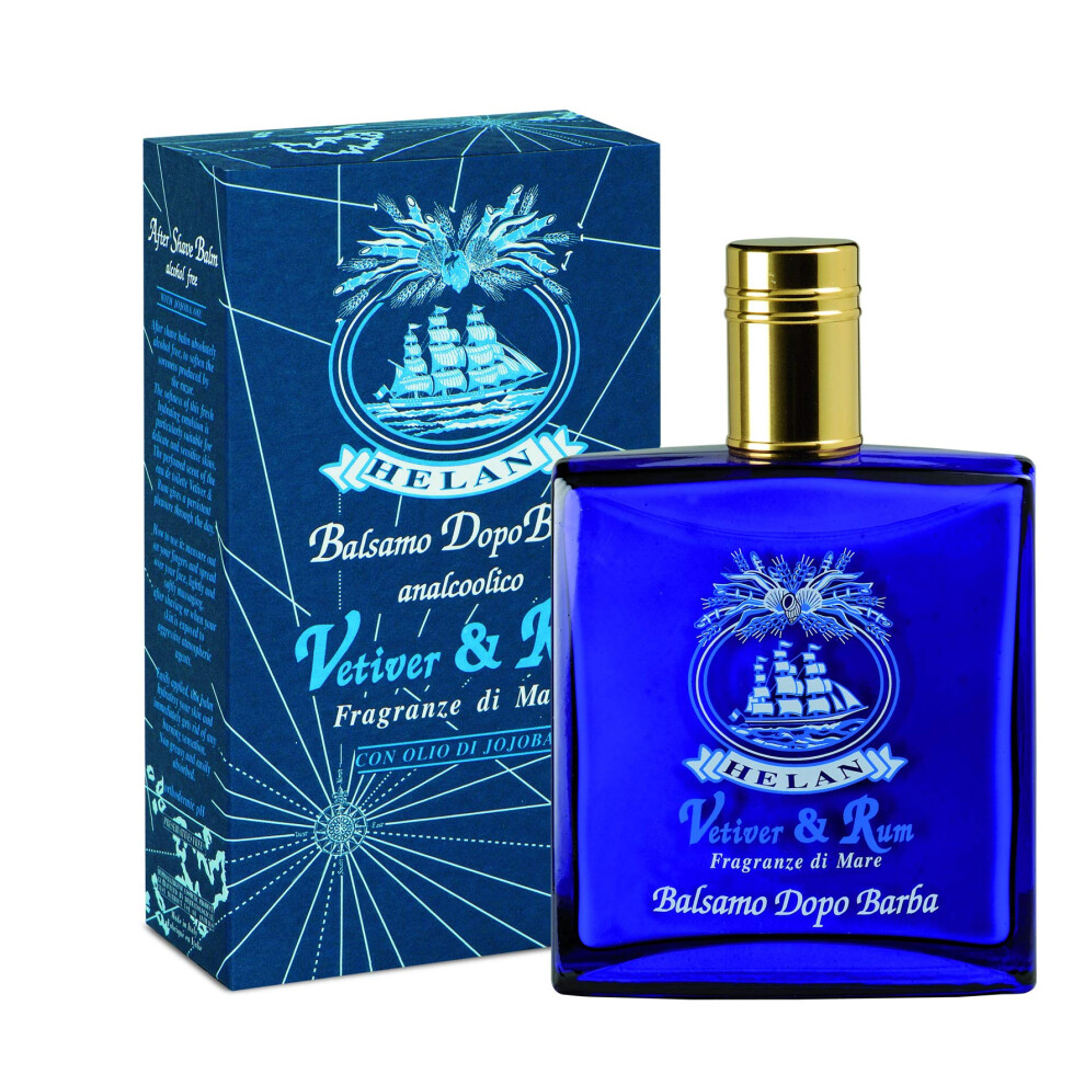 Helan Light/Cream Vetiver & Rum, Men's Aftershave, Natural And Non-Alcoholic Men's Beard Balm - Emollient And Soothing Shaving Against Irritation