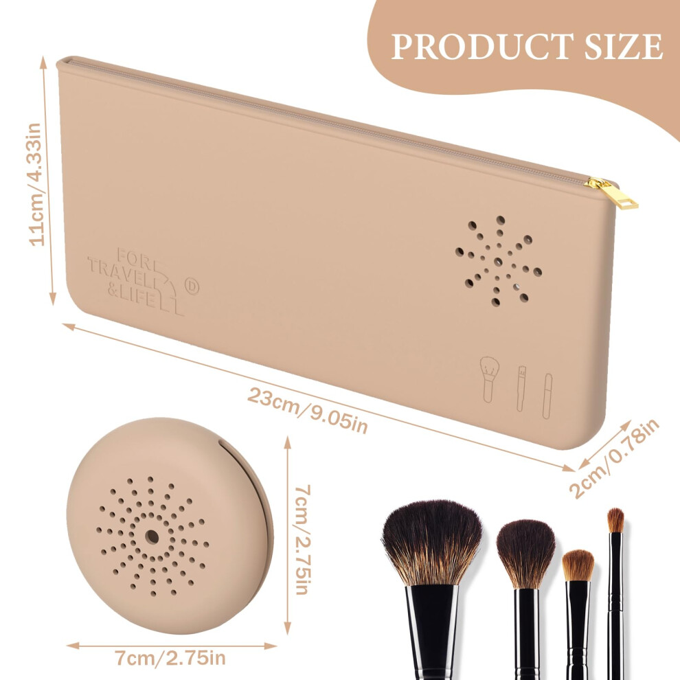 silicone-brush-holder---makeup-sponge-holder-makeup-brush-storage-silicone-makeup-tool-storage-box-khaki-portable-organizer-with-zipper-makeup-brush