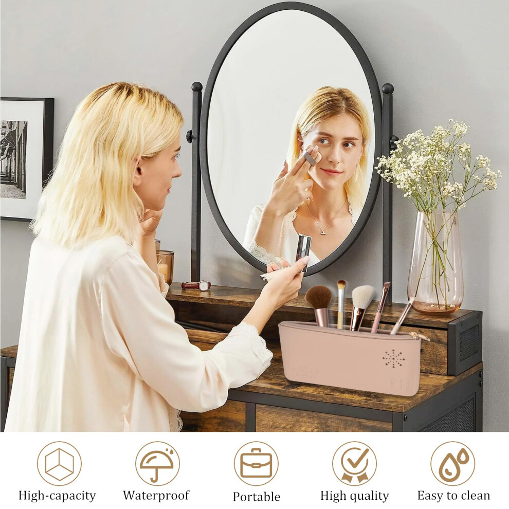 silicone-brush-holder---makeup-sponge-holder-makeup-brush-storage-silicone-makeup-tool-storage-box-khaki-portable-organizer-with-zipper-makeup-brush