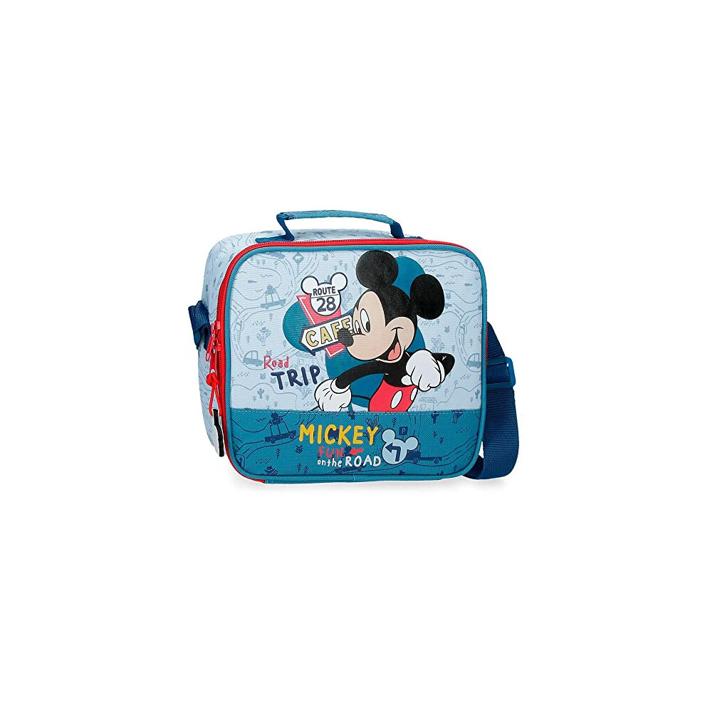 Mickey Road Trip Adaptable Toiletry Bag with Blue Shoulder Strap 23x20x9 cms Polyester