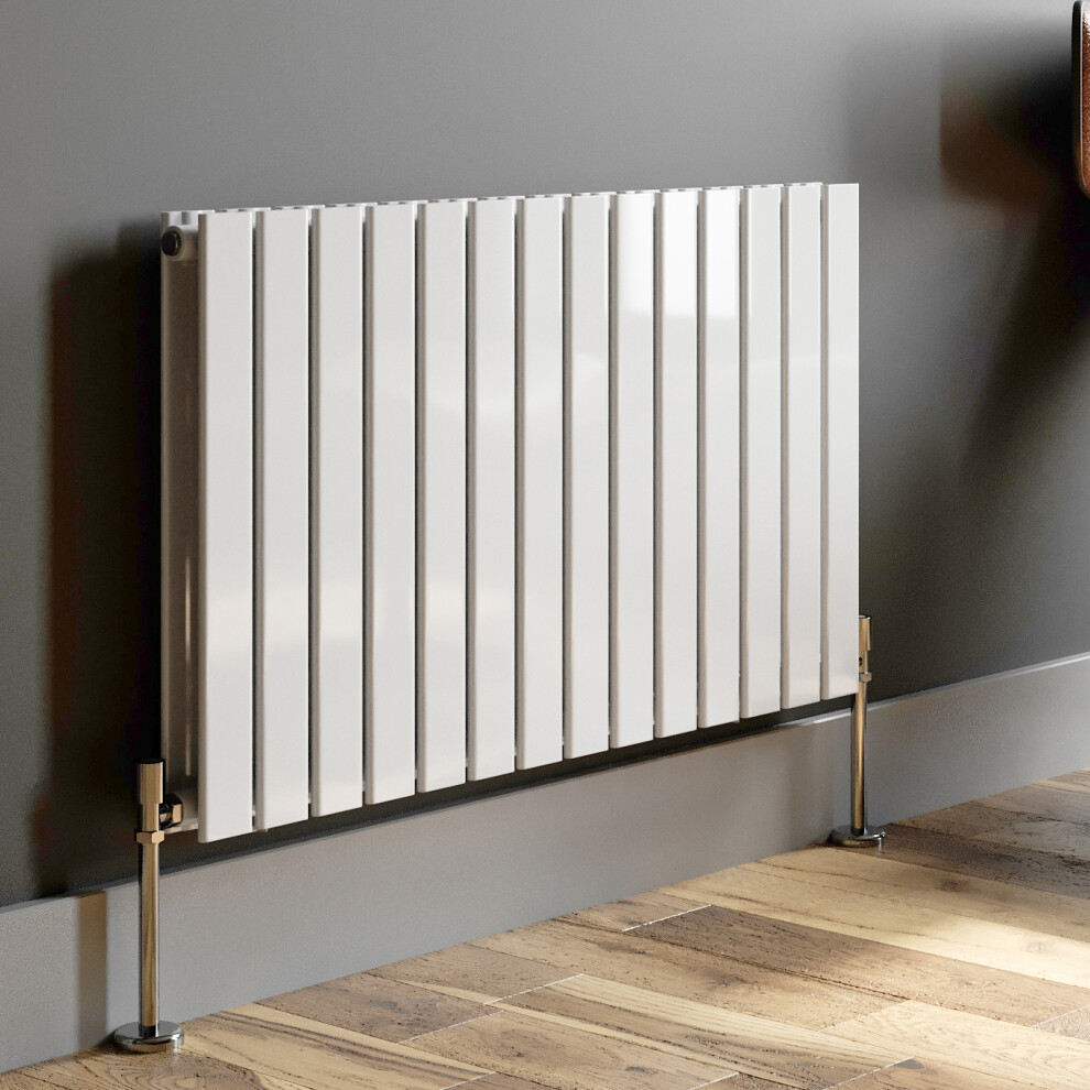 (White, 600 x 1064mm - Double) Flat Panel Radiators Horizontal Vertical Heater