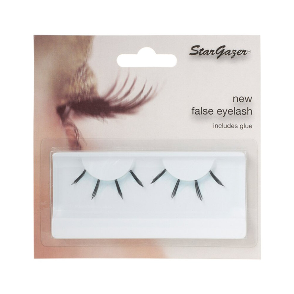 Feather Eye Lashes style 42, synthetic lash pair includes glue.