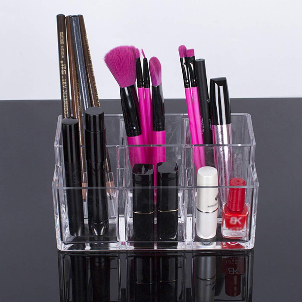 makeup-organiser-brush-holder-3-sections-acrylic-cosmetics-storage-case-stand-for-makeup--toothbrushes--pen--swab--style-c