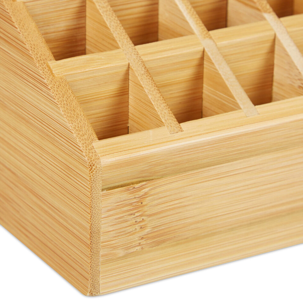 bamboo-lipstick-organiser--24-holders--natural-look--rack-for-lipsticks---brush--hwd-10x23x9-cm--10-x-23-x-9-cm-10026126