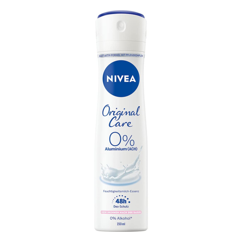 Original Care 0% deodorant spray (150 ml), deodorant without aluminium (ACH) for 48h re deodorant protection and gentle care, deodorant with skin care