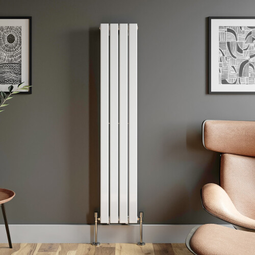 (White, 1600 x 300mm - Single) Flat Panel Radiators Horizontal Vertical Heater 2