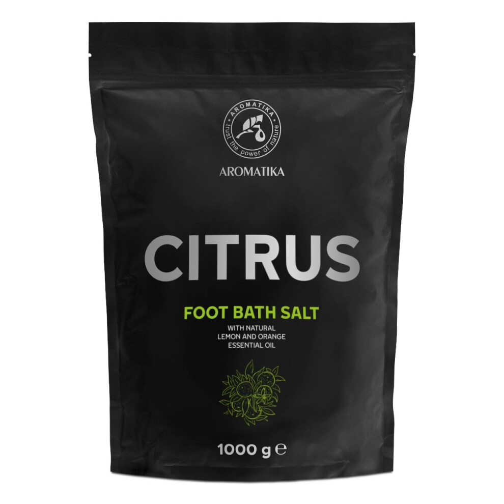 Aromatika Trust The Power Of Nature Orange Foot Bath Salt Citrus 1000G - Pedicure Foot Bath Salt - Foot Bath Additive With Natural Sea Salt - Lemon And Essential Oil - Foot Care For