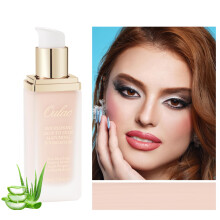 Fondotinta Oulac, Cura della Pelle con Aloe e Vitamina E, Copertura Media-Alta, Vegan 30ml, Colore: Rosato