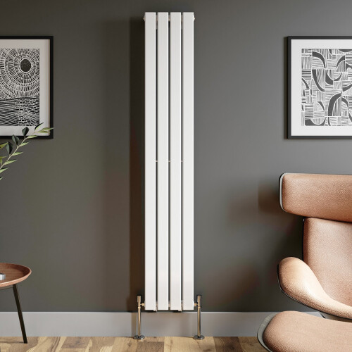 (White, 1800 x 300mm - Single) Flat Panel Radiators Horizontal Vertical Heater 2