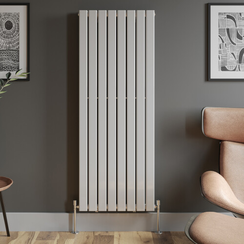 (White, 1600 x 608mm - Double) Flat Panel Radiators Horizontal Vertical Heater 2