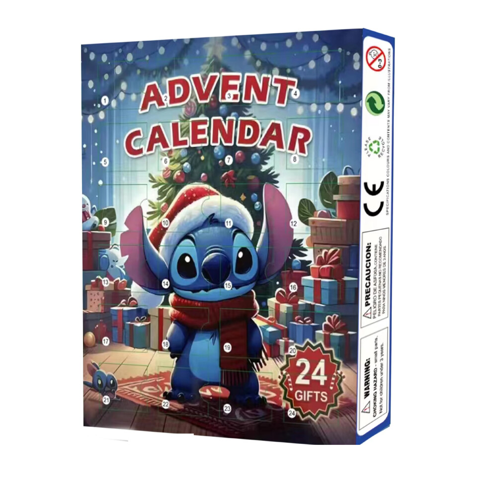 Disney Lilo & Stitch Christmas Angel Advent Halloween Calendar Box Kawaii Stitch Figures Decor Christmas Gift Model Toy