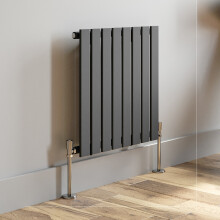 (Anthracite, 600 x 604mm - Single) Flat Panel Radiators Horizontal Vertical Heater