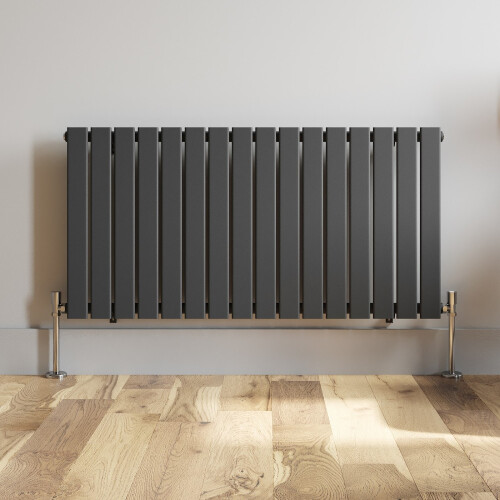 (Anthracite, 600 x 1212mm - Single) Flat Panel Radiators Horizontal Vertical Heater 2