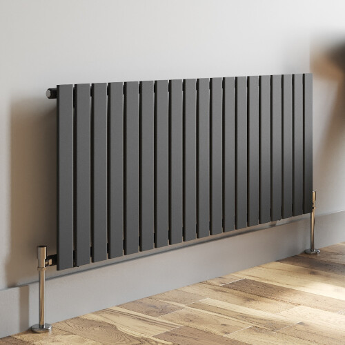(Anthracite, 600 x 1440mm - Single) Flat Panel Radiators Horizontal Vertical Heater