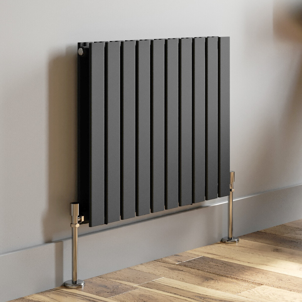 (Anthracite, 600 x 760mm - Double) Flat Panel Radiators Horizontal Vertical Heater