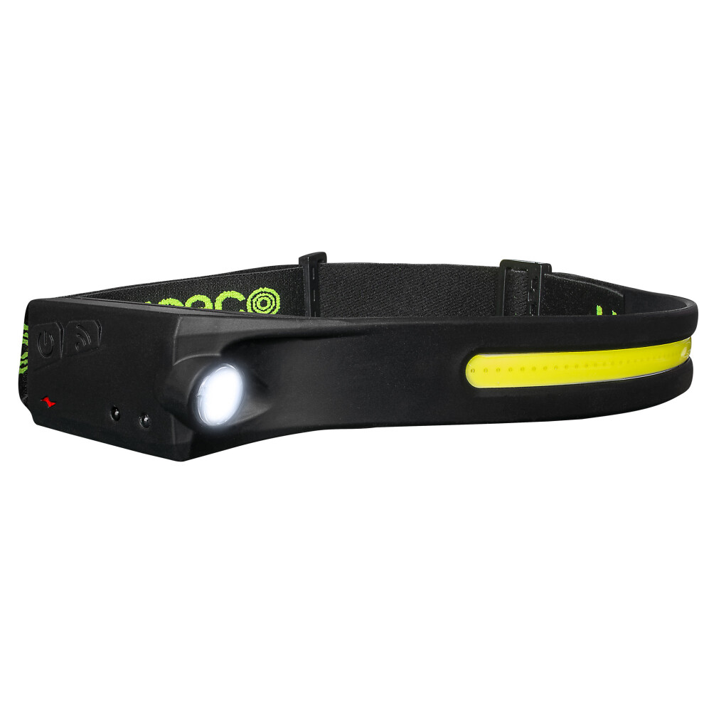 Luceco Flexible USB Rechargeable Head Torch with Motion Sensor, 350lm