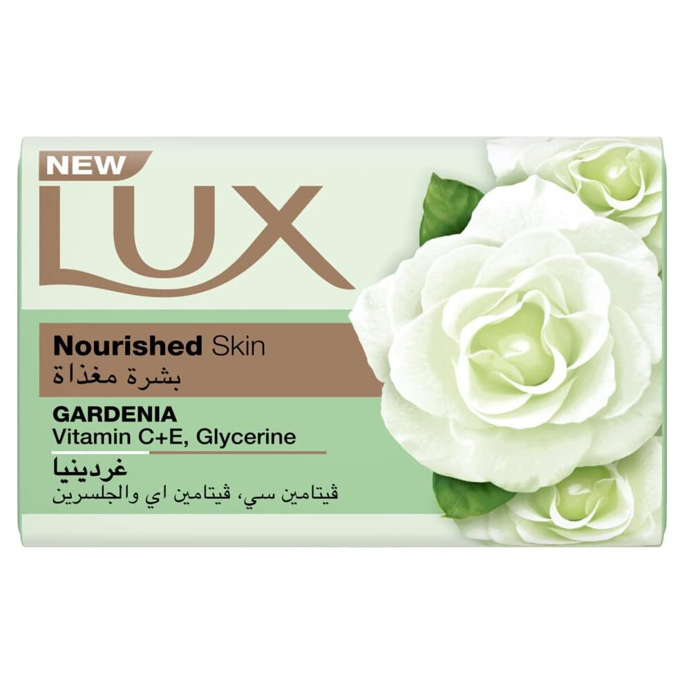 LUX Nourished Skin Gardenia With Vitamin C, E & Glycerine Bar Soap 170g Pack Of 2 | Long lasting Scent | Bath Soap |Hand & Body Wash