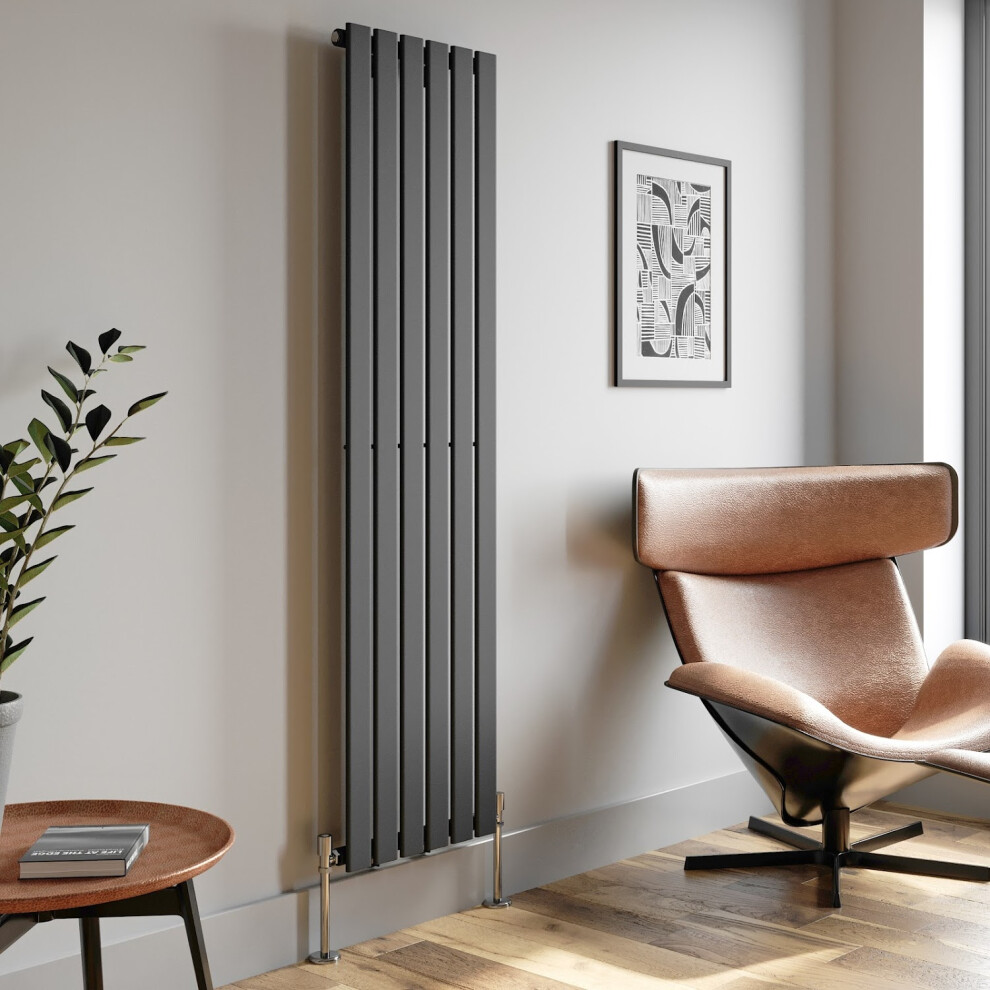 (Anthracite, 1800 x 452mm - Single) Flat Panel Radiators Horizontal Vertical Heater