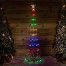 1.8m Light up Cone Tree with 220 Multi-Coloured LEDs and Timer Function
