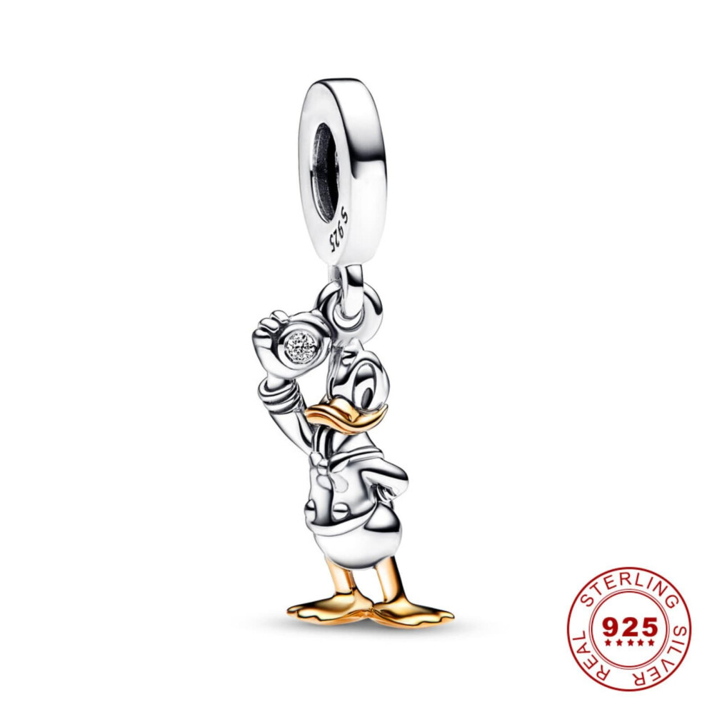 (Disney Donald Duck Charm Dangle sterling silver for women pandora bracket ) Duck Sterling silver charm for pandora bracket 925