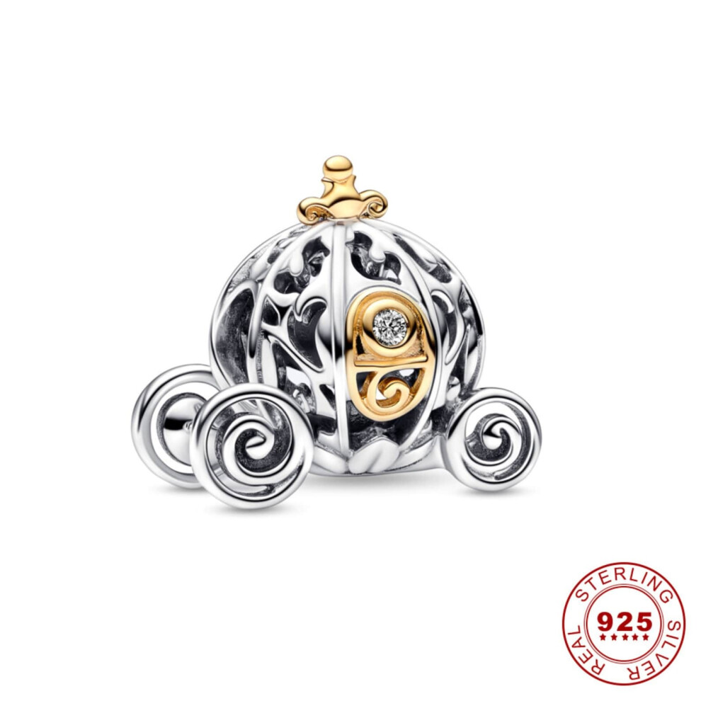 (Disney Dangle Charm, 100th Anniversary pumpkin Dangle) Duck Sterling silver charm for pandora bracket 925