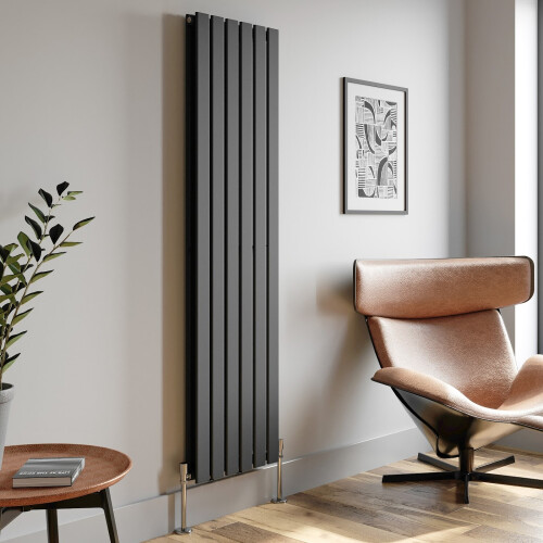 (Anthracite, 1800 x 456mm - Double) Flat Panel Radiators Horizontal Vertical Heater