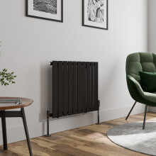 (Black, 600 x 756mm - Single) Flat Panel Radiators Horizontal Vertical Heater