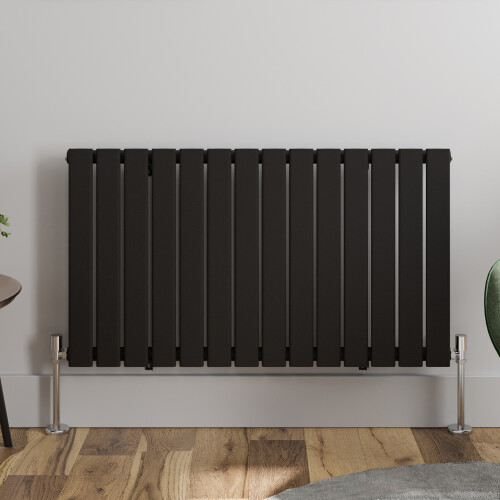 (Black, 600 x 1060mm - Single) Flat Panel Radiators Horizontal Vertical Heater 2