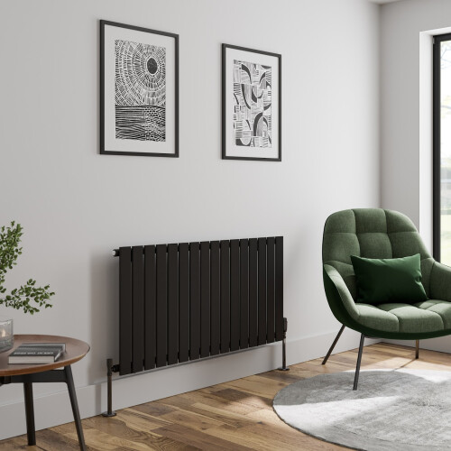 (Black, 600 x 1212mm - Single) Flat Panel Radiators Horizontal Vertical Heater
