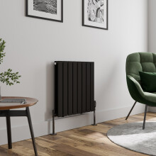 (Black, 600 x 608mm - Double) Flat Panel Radiators Horizontal Vertical Heater