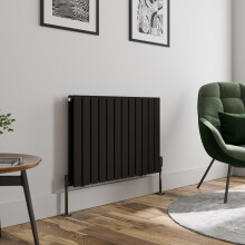 (Black, 600 x 912mm - Double) Flat Panel Radiators Horizontal Vertical Heater