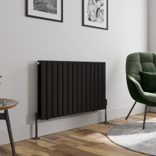 (Black, 600 x 1064mm - Double) Flat Panel Radiators Horizontal Vertical Heater