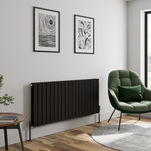 (Black, 600 x 1444mm - Double) Flat Panel Radiators Horizontal Vertical Heater