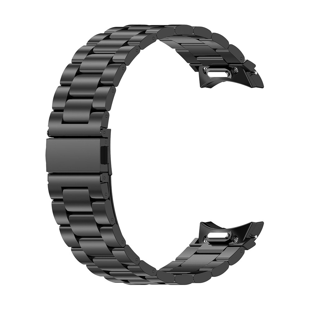 (Black) Watch Strap for Samsung Galaxy Watch 7 Push-button Metal Watch Strap Three-Ball Steel Strap with Watch Remover