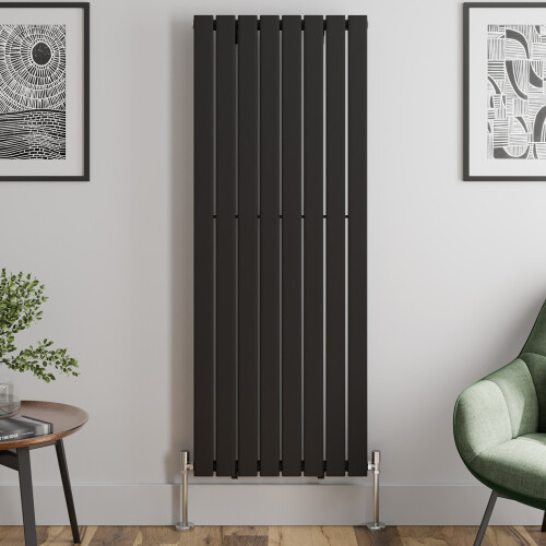 (Black, 1600 x 604mm - Single) Flat Panel Radiators Horizontal Vertical Heater 2