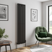(Black, 1800 x 452mm - Single) Flat Panel Radiators Horizontal Vertical Heater