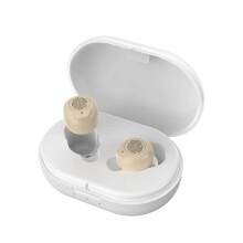 Rechargeable Hearing Aids with Noise Cancelling, Easy Control for Seniors & Adults (Skin color)