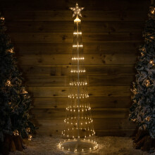 2.5m Light up Cone Tree with 320 Warm White LEDs and Timer Function