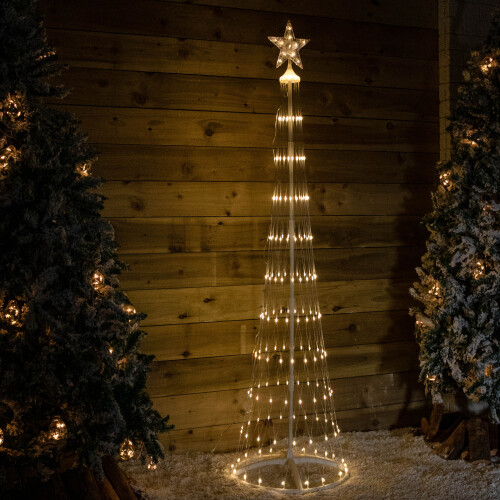 Snow Time 2.5m Light up Cone Tree with 320 Warm White LEDs and Timer Function 1