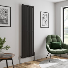 (Black, 1800 x 528mm - Single) Flat Panel Radiators Horizontal Vertical Heater