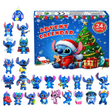 (Calendarios de Adviento Stitch D) Calendario de Adviento Stitch - Figura de ángel - juguete de cuenta regresiva - regalo de cumpleaños