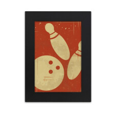 Bowling Sport Illustration Red Pattern Desktop Photo Frame Picture Display Art Painting Exhibit