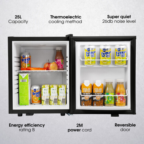 Abode Mini Drinks Cooler 25L Quiet Table Top Black A25THBC102B 1