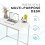 House of Home Rustic Computer Desk White Top Desk with Metal Frame, 100 x 50 x 76 cm 4