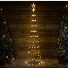 1.8m Light up Christmas Cone Tree with 220 Warm White LEDs and Timer Function