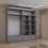 MN Furniture Luxury Sliding Doors Mirrored Wardrobes Grey 208cm 2