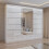 MN Furniture Luxury Sliding Doors Mirrored Wardrobes White 255cm 1