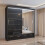 MN Furniture Luxury Sliding Doors Mirrored Wardrobes Black 208cm 1